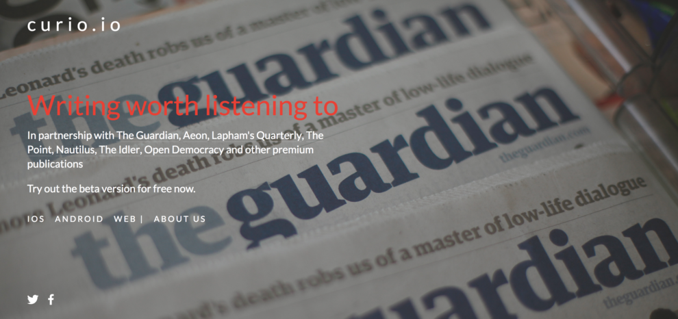Curio.io brings podcasts from high quality publications.